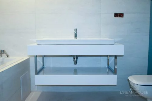 Подвесная тумба для умывальника из искусственного камня