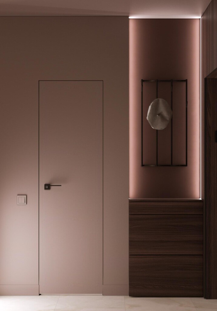 Візуалізація: вхідна зона з дзеркальною нішею і консоллю DreamHouse.