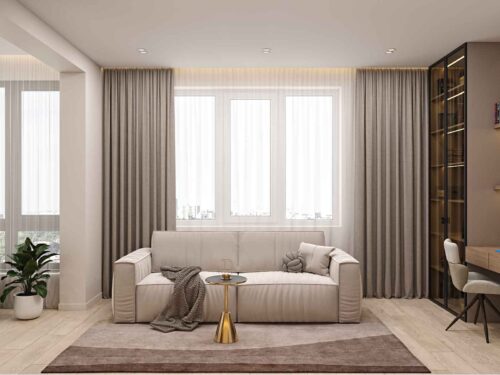 Візуалізація зони відпочинку в гостьовій, дизайн-проєкт Odesign DreamHouse.